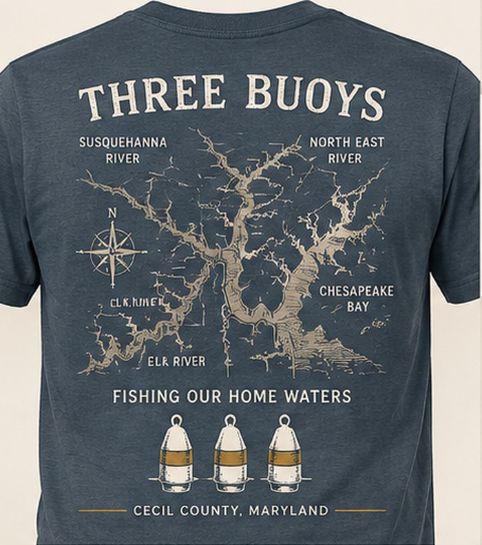 Waters Collection back print — nautical chart of the Susquehanna, Elk and North East Rivers and the Chesapeake Bay